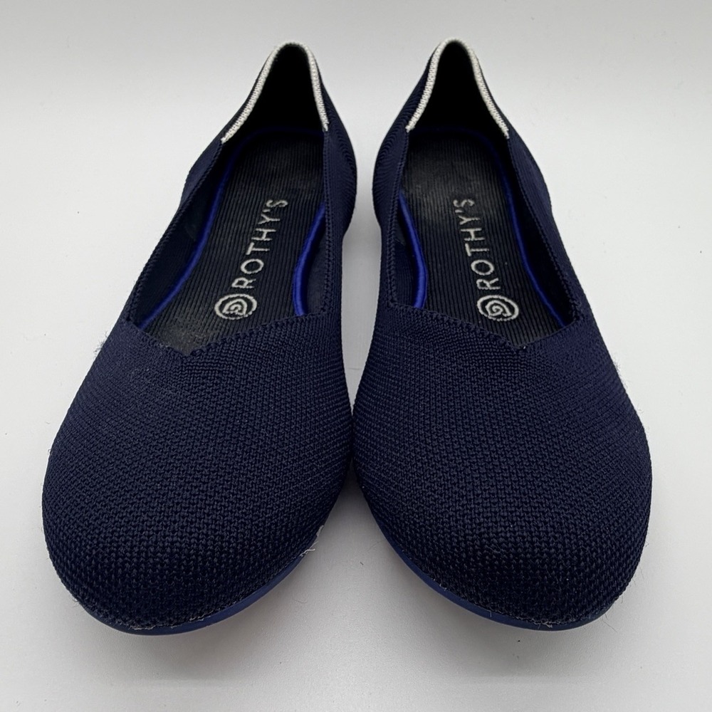 Rothy's Shoes Women's Size 9 Blue Knit Round Toe V Cut Ballet Flats